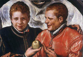 Crispin van den Broeck

(1542-before 1591)



Two young men.

Oil on panel.

Fitzwilliam Museum, Cambridge.