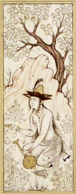 Ali Muhammad

A Saki in a Garden

Drawing in grisaille with gold
and color. Iran, 17th century.

Muse du Louvre,
Paris, France